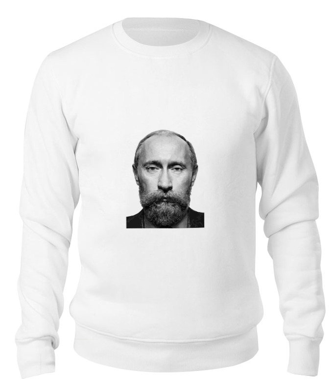 

Свитшот унисекс Printio Путин с бородой белый M, Путин с бородой