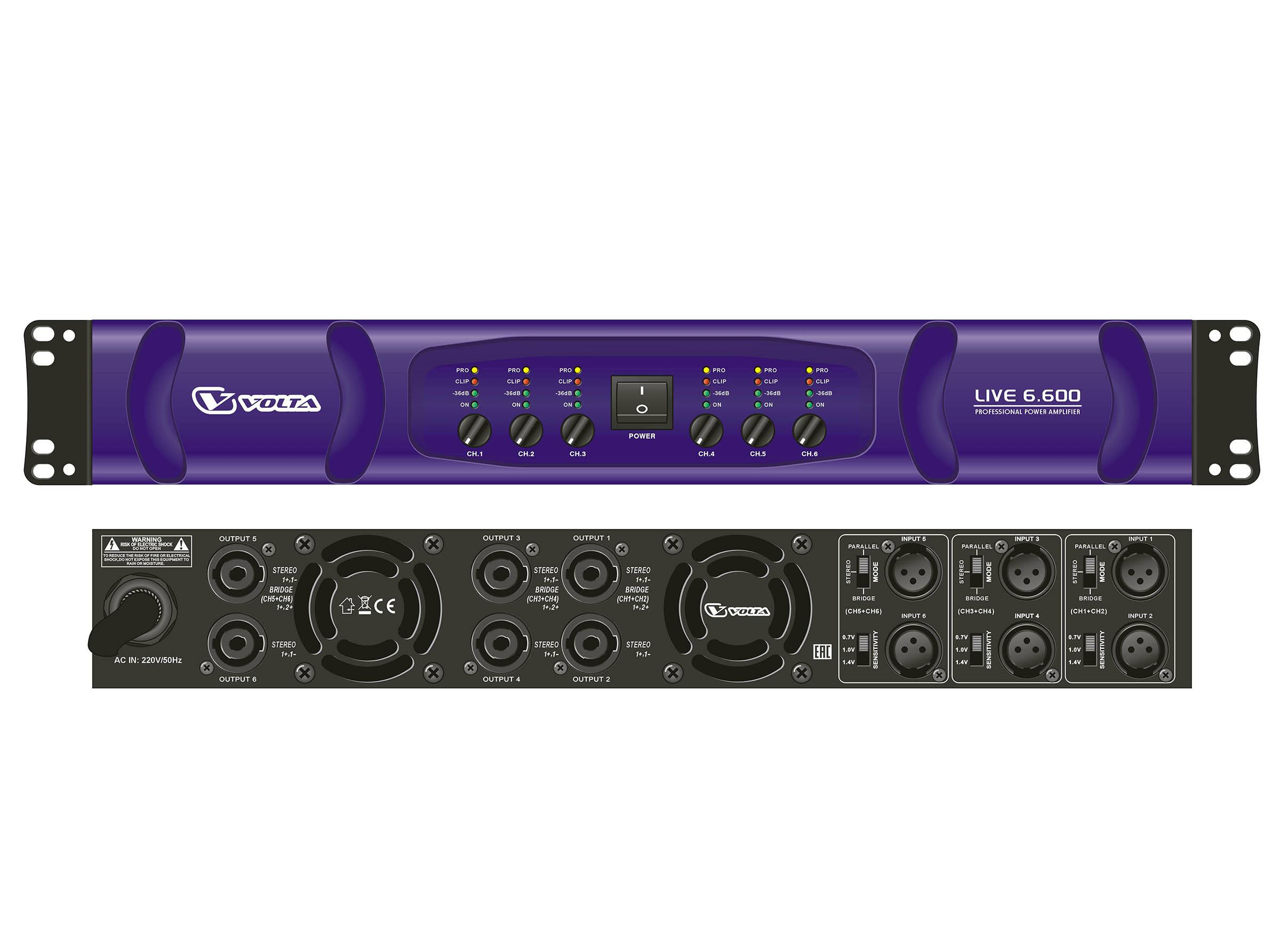 

Усилитель мощности Volta LIVE 6.600 Blue, LIVE 6.600