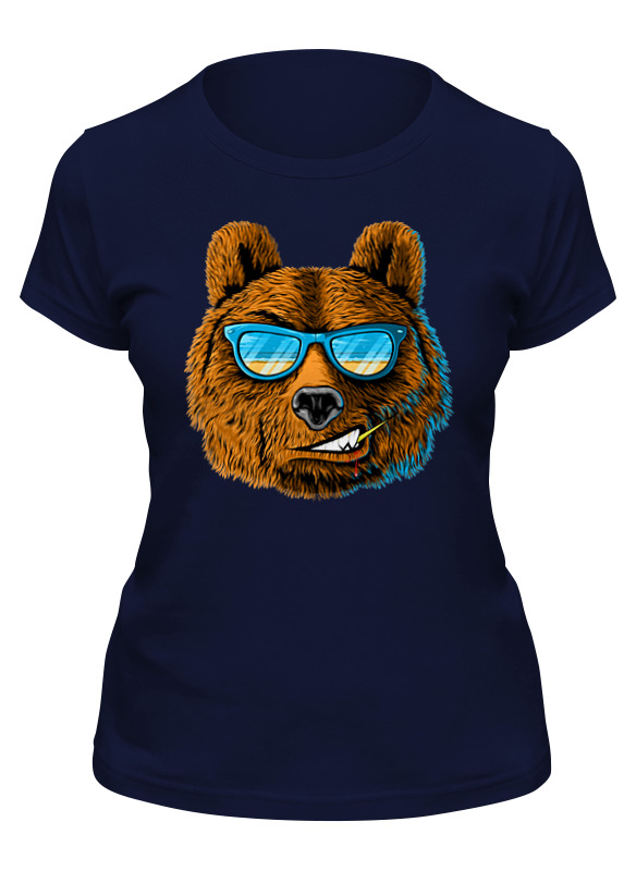 

Футболка женская Printio Papa bear синяя M, Синий, Papa bear