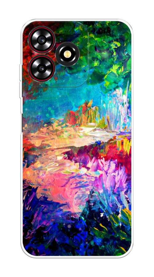 

Чехол на ZTE Blade V50 Smart "Лес-гуашь", Синий;розовый;зеленый, 136550-1