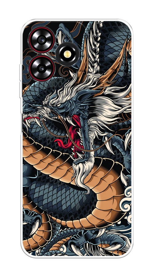 

Чехол на ZTE Blade V50 Smart "Japanese Dragon", Коричневый;черный;синий, 136550-1