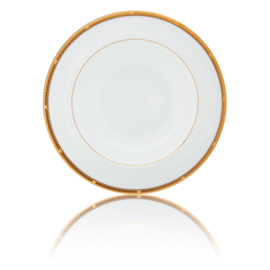 Тарелка суповая Noritake Рочель Золотой кант 21,5 см, фарфор костяной