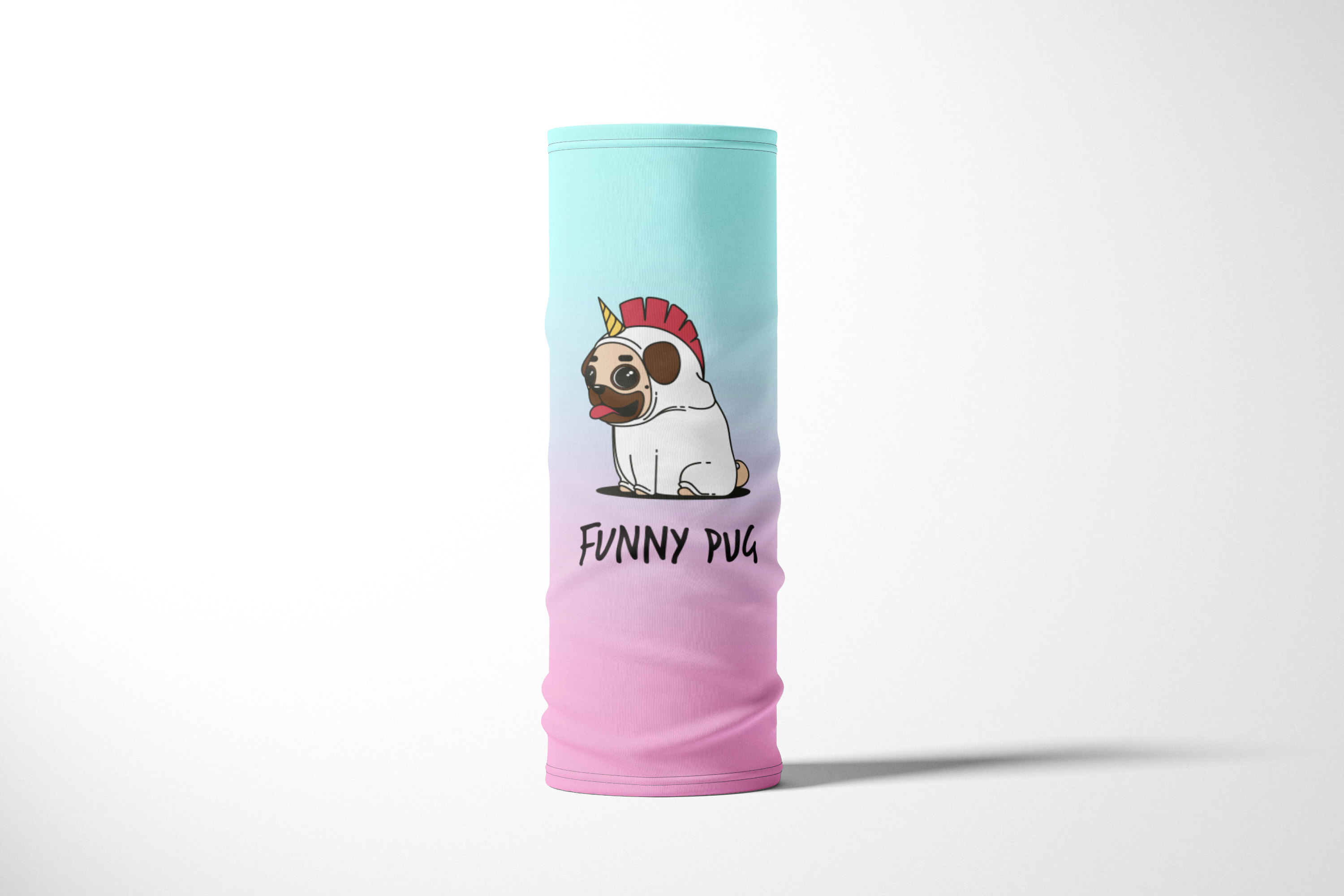 

Бандана / Бафф / Снуд-трансформер / Собаки / Мопс Funny PUG, Разноцветный, BBuffVM_VM1450349