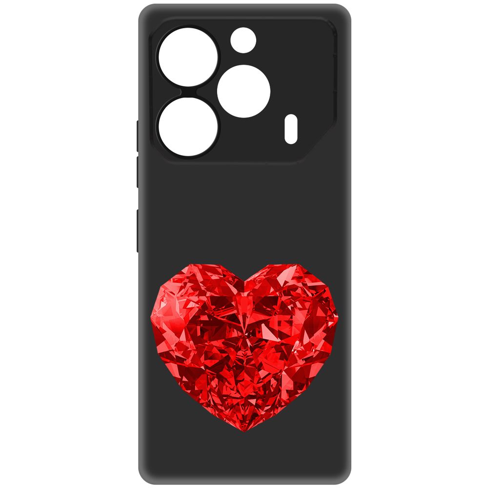 

Чехол-накладка Krutoff Soft Case Рубиновое сердце для TECNO Pova 6 черный