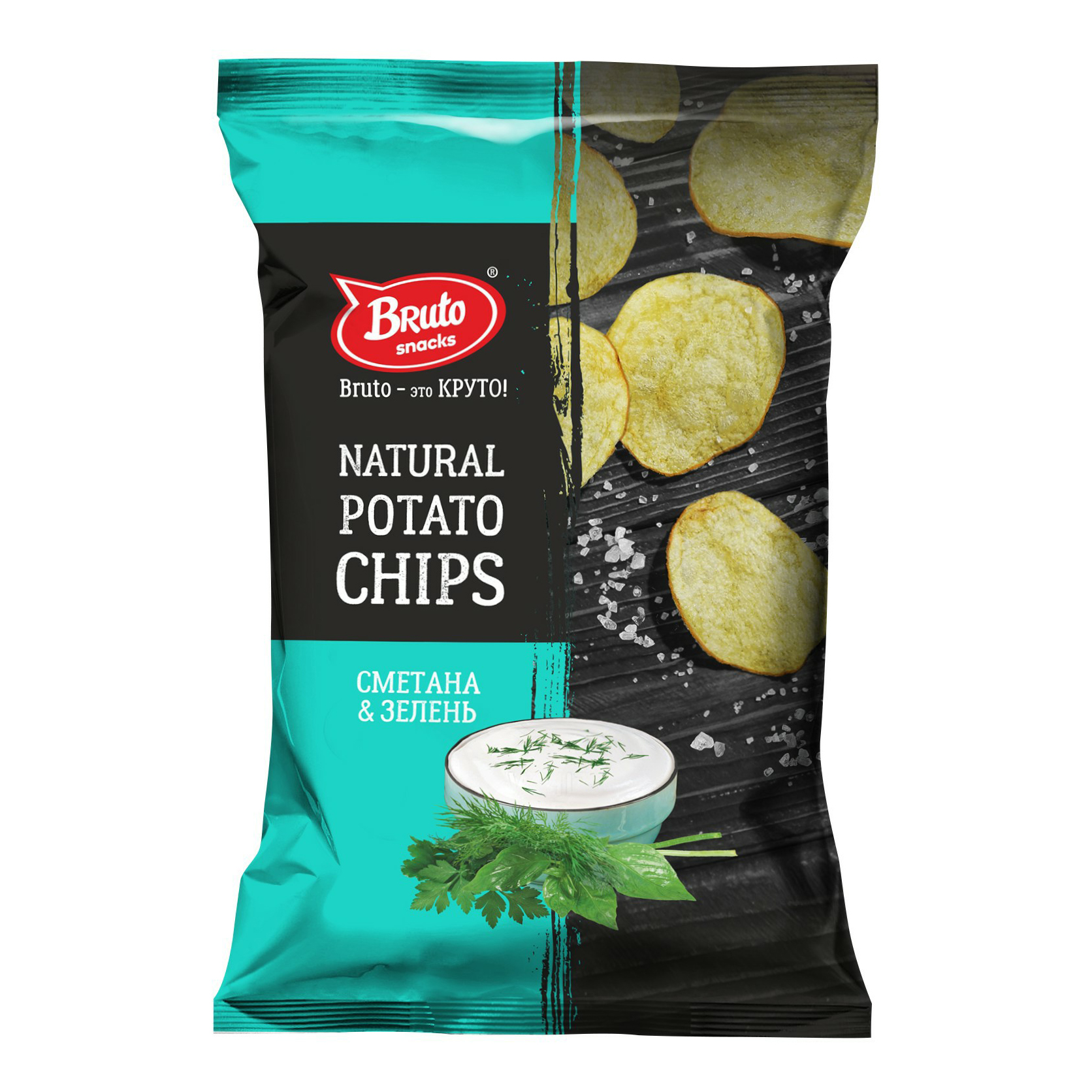 

Чипсы картофельные Bruto snacks сметана зелень 70 г
