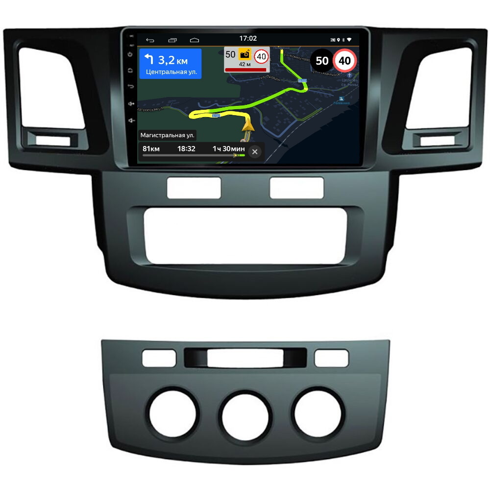 Магнитола CRS-300 Toyota Hilux, Fortuner 1 2005-2015 - Android 13 - IPS - DSP - Кулер