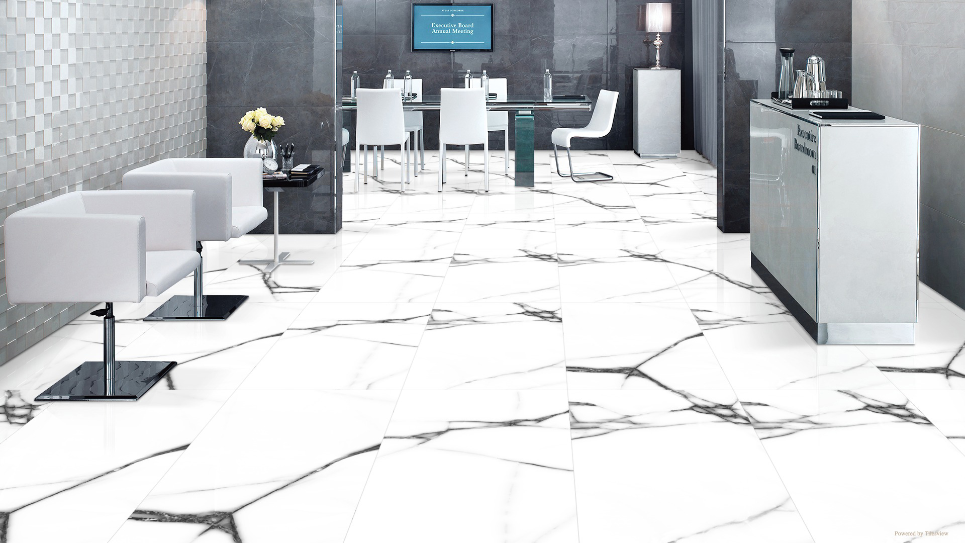 фото Керамогранит на пол/на стену davkeramika rmeity marble white 60x120 полированный 1,44м2