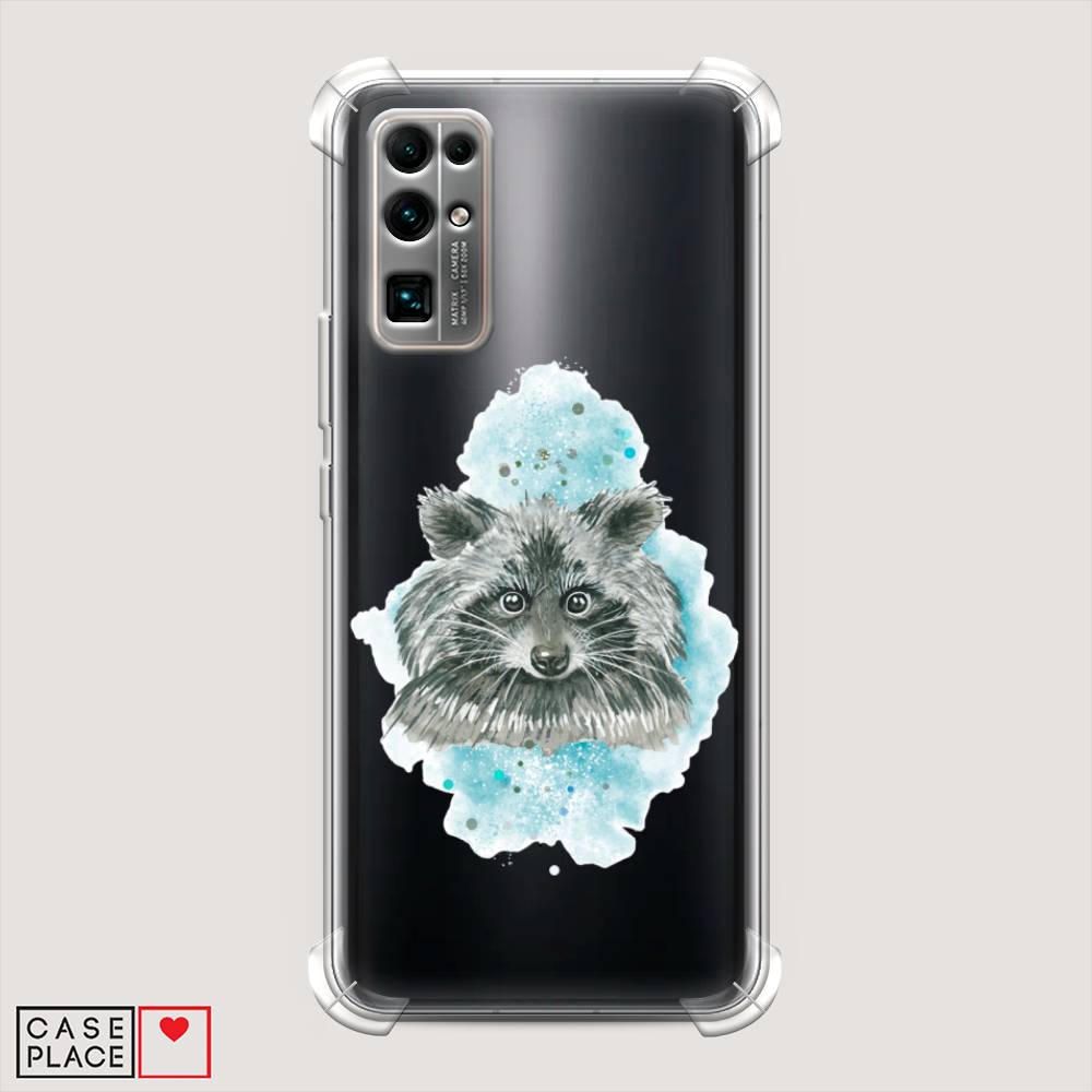 

Чехол Awog на Honor 30 "Енот в голубом облаке", Голубой, 612151-1