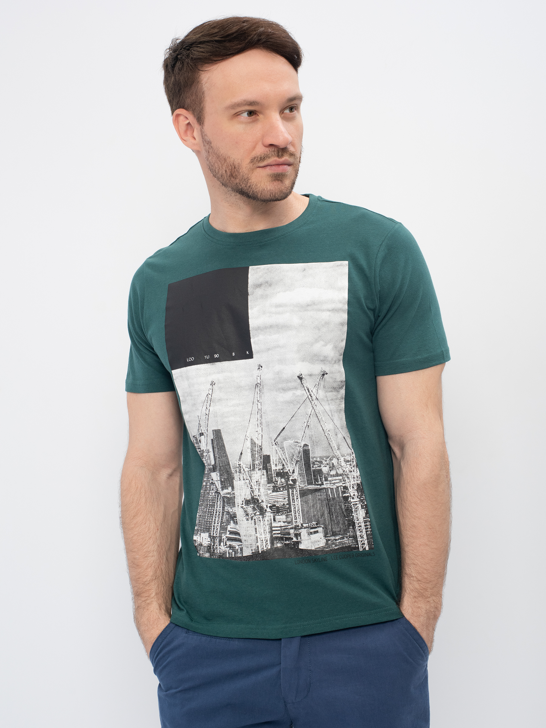 

Футболка мужская Lee cooper MT2A115603BS2LC2 зеленая XL, MT2A115603BS2LC2