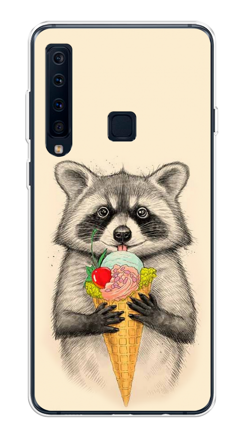 

Чехол Awog на Samsung Galaxy A9 2018 "Енот с мороженым", Бежевый;серый, 26650-10