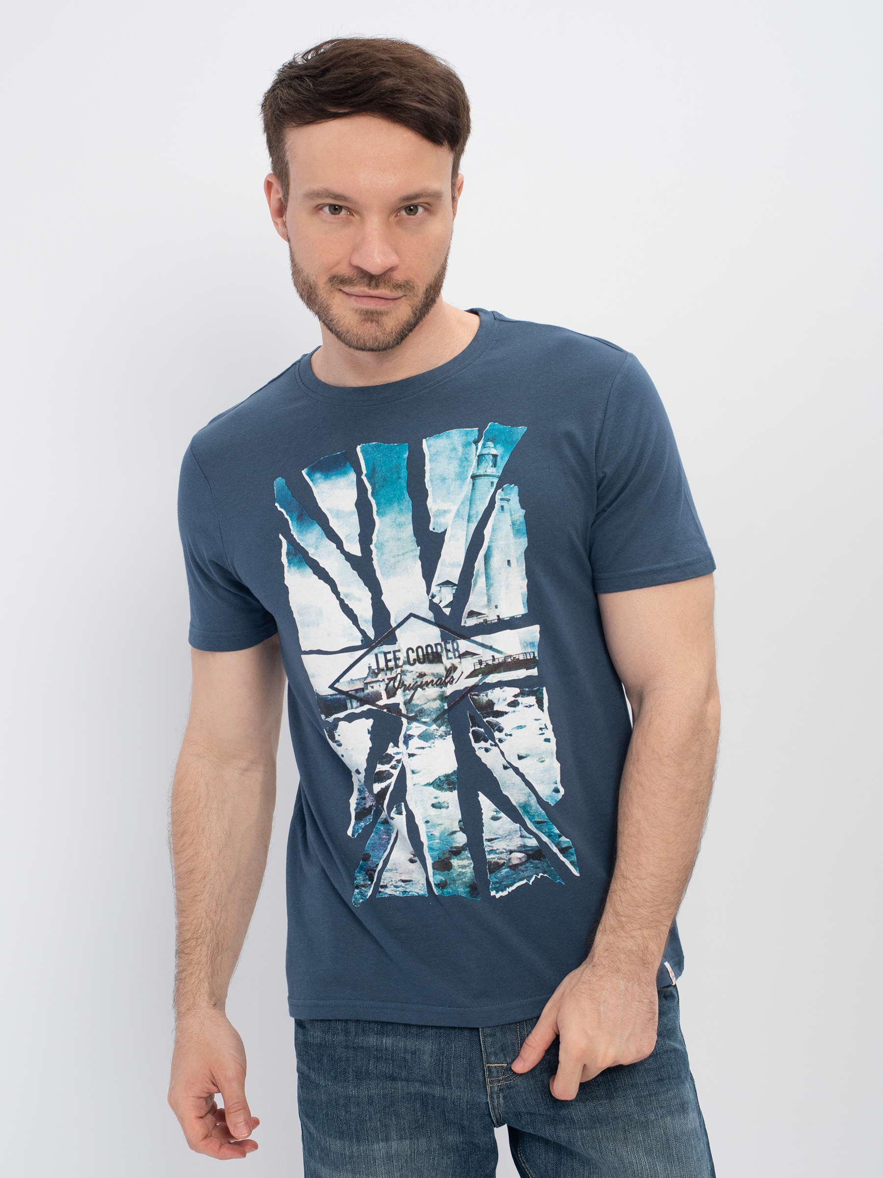

Футболка мужская Lee cooper MT2A115567BS2LC2-WN синяя XL, MT2A115567BS2LC2-WN