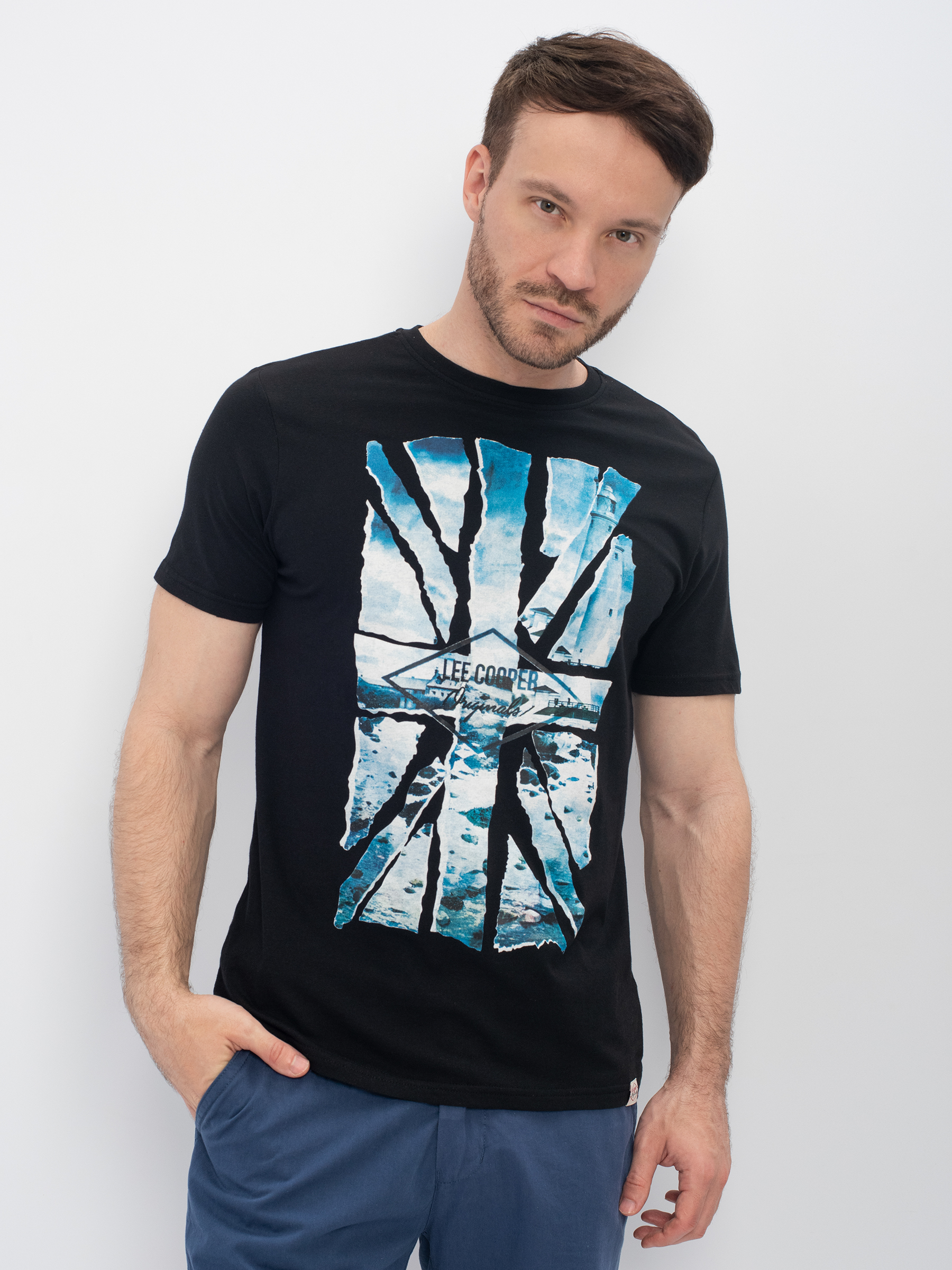 

Футболка мужская Lee cooper MT2A115567BS2LC1-BLK черная S, MT2A115567BS2LC1-BLK