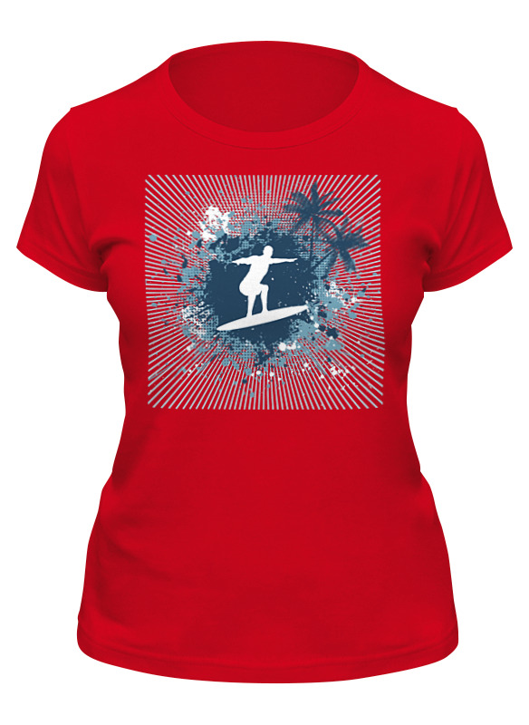 

Футболка женская Printio Surf красная M, Красный, Surf
