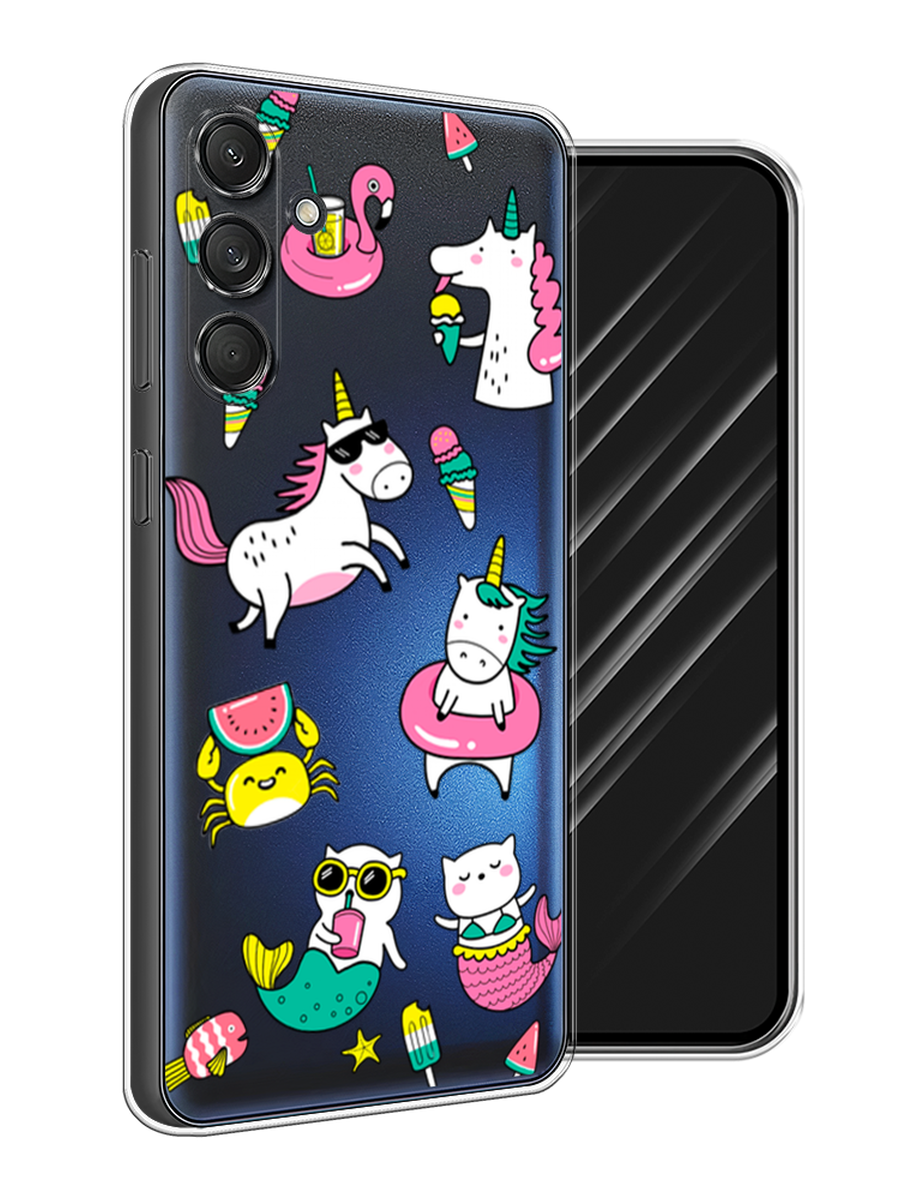 

Чехол Awog на Samsung Galaxy M55 "На отдыхе", Белый;бирюзовый;розовый, 2109650-1