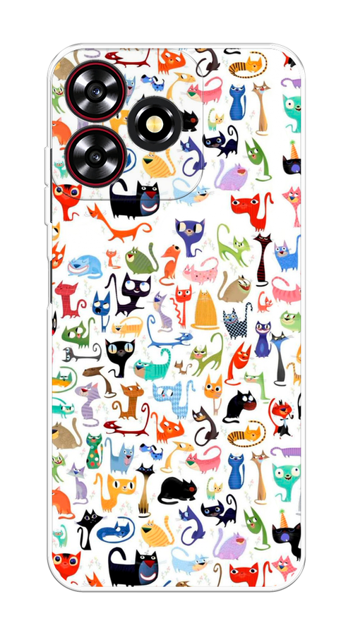 

Чехол на ZTE Blade V50 Smart "Цветные коты", Разноцветный, 136550-1