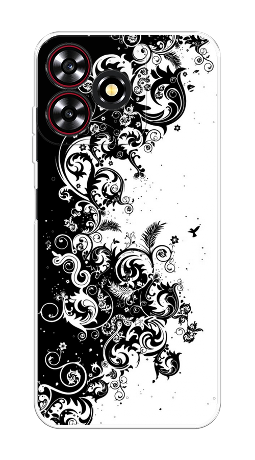 

Чехол на ZTE Blade V50 Smart "Черно белый узор", Белый;черный;серый, 136550-1