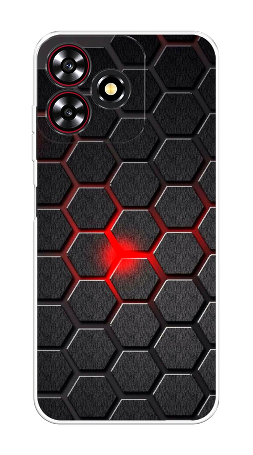 

Чехол на ZTE Blade V50 Smart "Соты красные", Красный;черный;серый, 136550-1