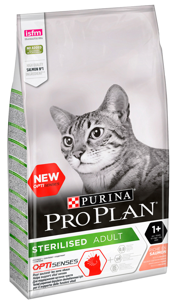 

PRO PLAN PRO PLAN CAT OPTISENSES STERILISED SALMON для взрослых кастрированных котов и сте