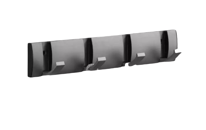 фото Вешалка настенная металлическая the f1rst, 4 крючка, серый, 30,6х6х1,5 см nobrand