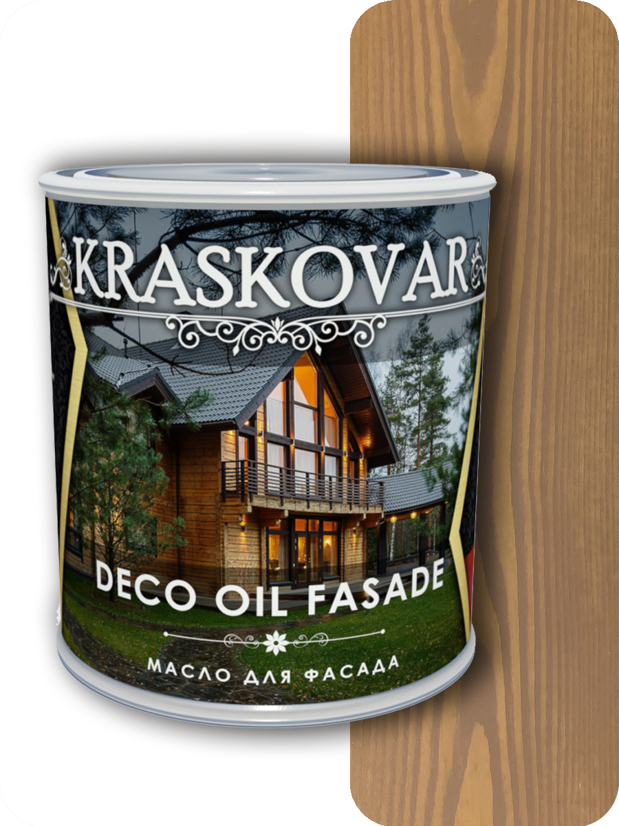 фото Масло для фасада kraskovar deco oil fasade карамель 0,75л