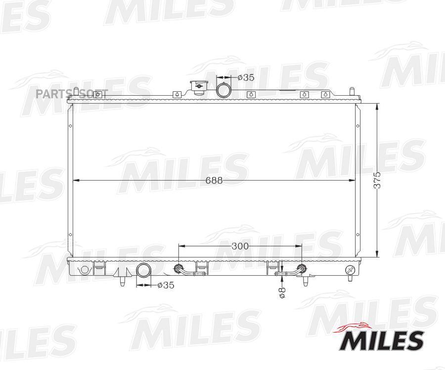 

Радиатор Miles Acrb018 Паяный Mitsubishi Lancer 1.3-2.0 03- Miles арт. ACRB018