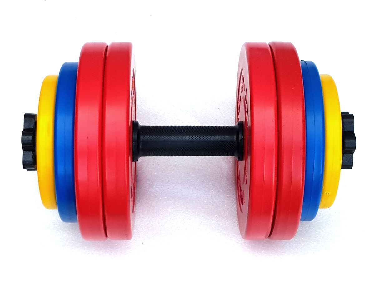 фото Гантель разборная brutal sport 29 кг с цветными дисками