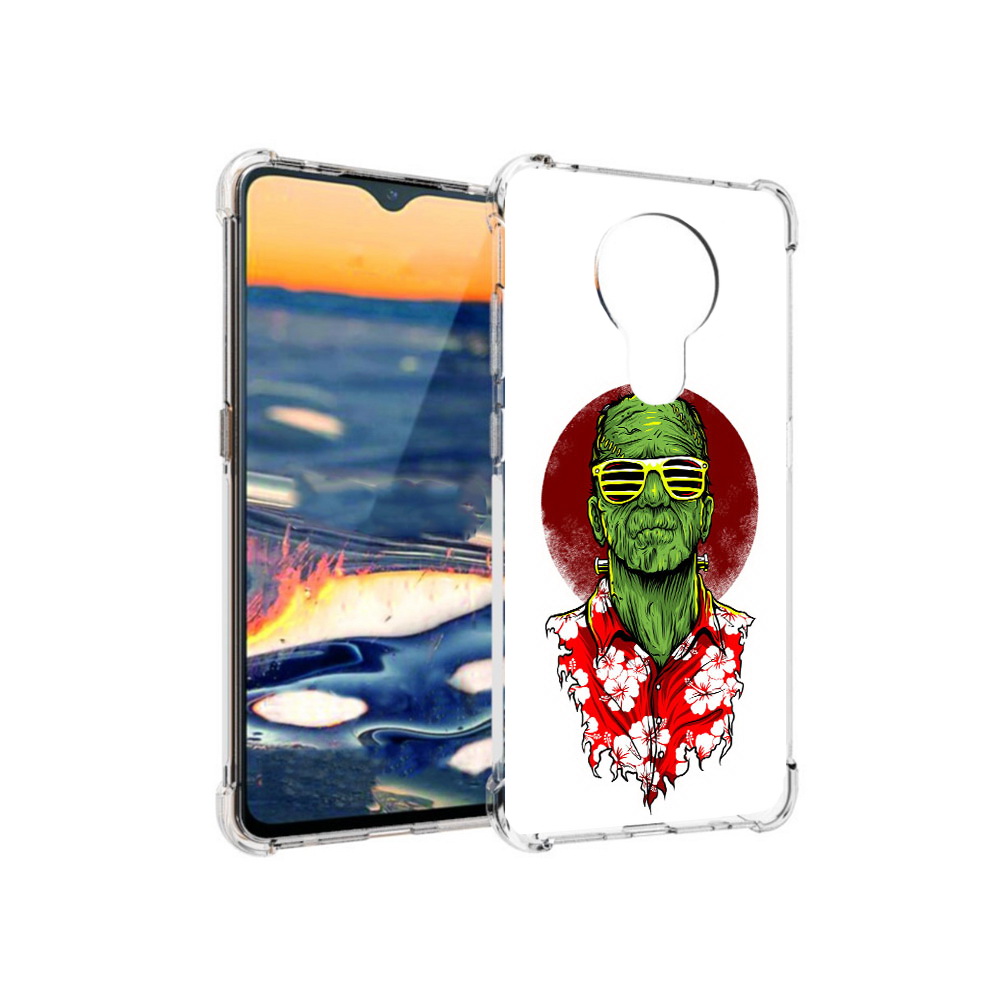

Чехол MyPads Tocco для Nokia 5.3 крутой зеленый мужчина в очках (PT227052.106.424), Прозрачный, Tocco