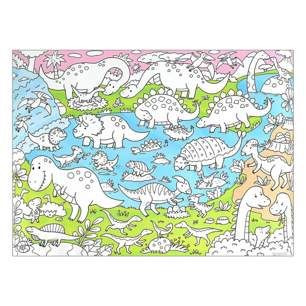 Плакат-раскраска для малышей Геодом Динозавры, К-Г5716 животные мегараскраска для малышей раскраска плакат
