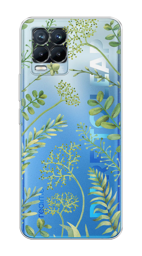 

Чехол на Realme 8/8 Pro "Green Leaves", Зеленый;прозрачный, 255550-1