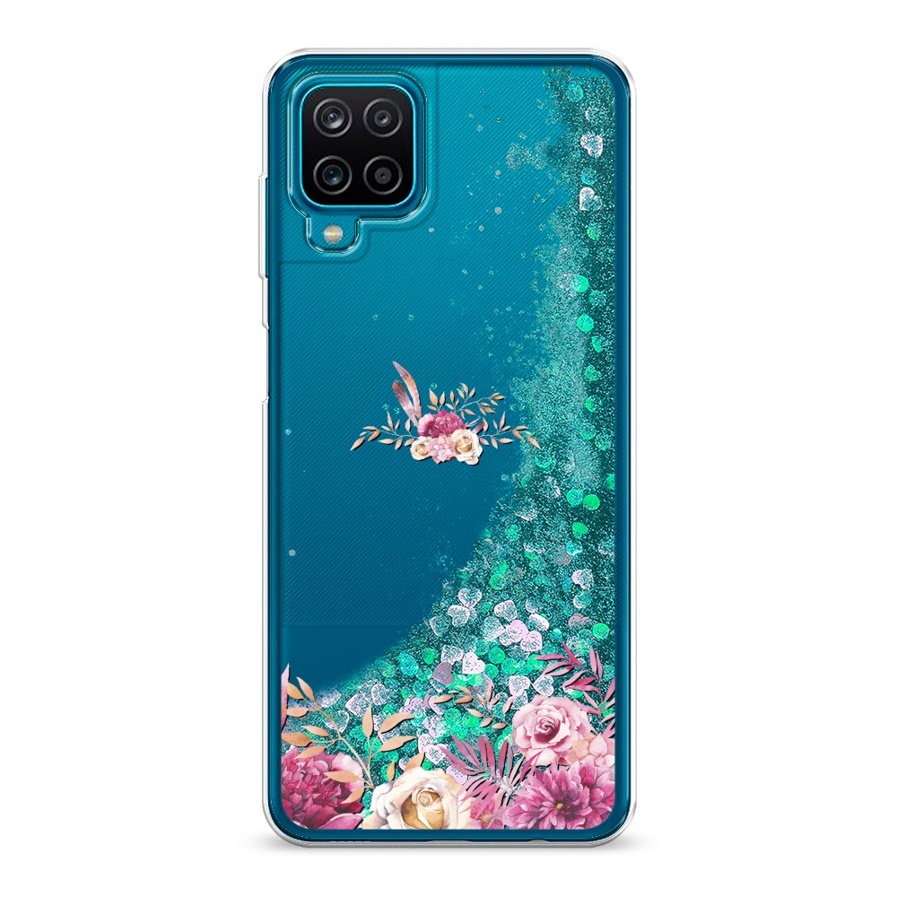 

Жидкий чехол с блестками "Нежные розовые цветы" на Samsung Galaxy A12, 2101695-1