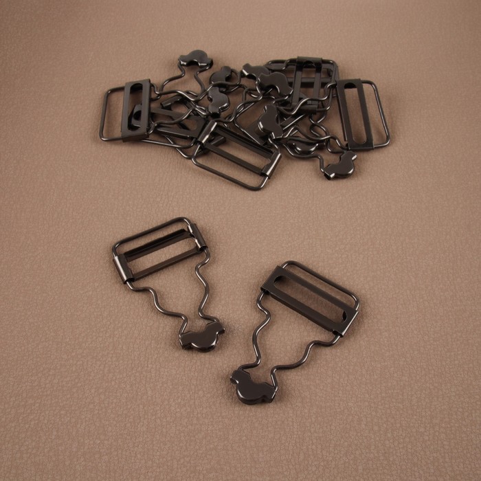 

Застёжка для комбинезона, 25 мм, 10 шт, цвет чёрный никель 5 шт., Черный