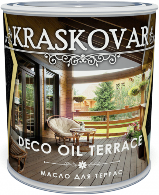 фото Масло для террас kraskovar deco oil terrace белоснежный 0,75л