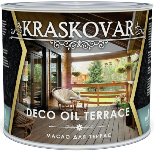 фото Масло для террас kraskovar deco oil terrace белоснежный 2,2л