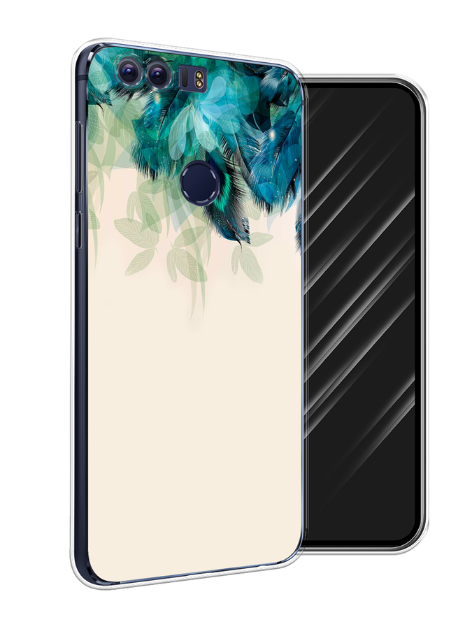 

Чехол Awog на Honor 8 "Перья голубого цвета", Разноцветный, 60950-2
