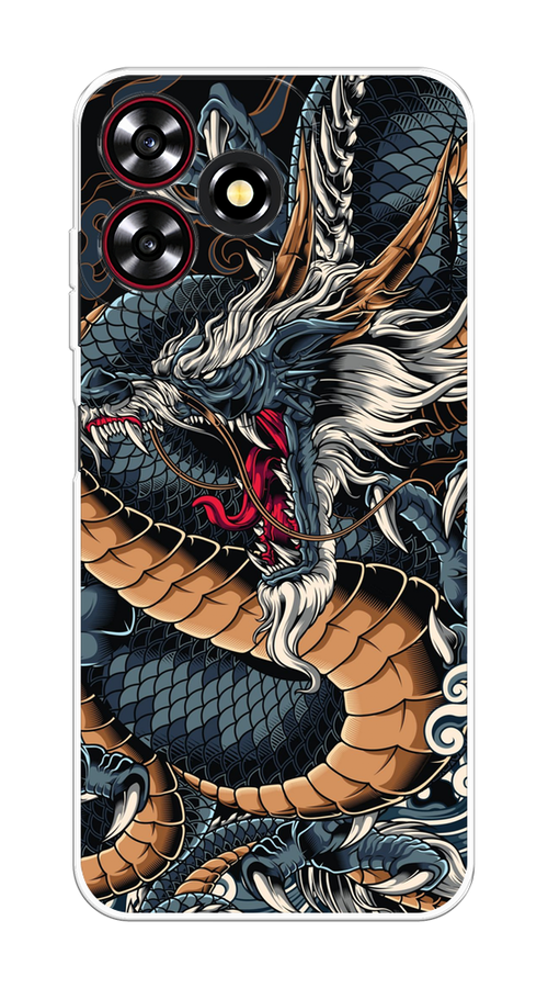 

Чехол на ZTE Blade A73 4G "Japanese Dragon", Коричневый;черный;синий, 136450-1