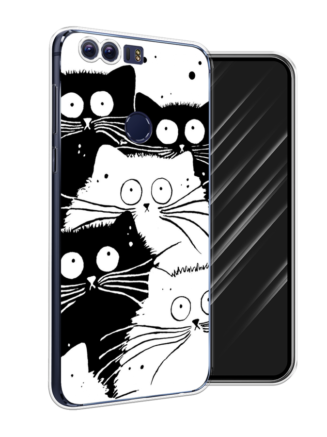 

Чехол Awog на Honor 8 "Коты черно-белые", Разноцветный, 60950-2