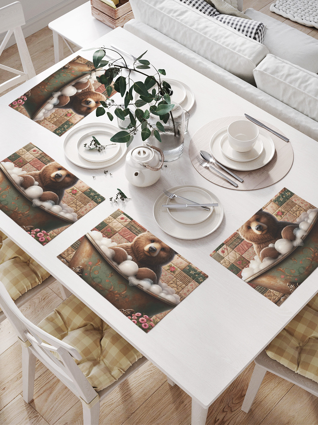 

Плейсмат JoyArty Мишка в ванной 32x46 см, np_429828, Коричневый