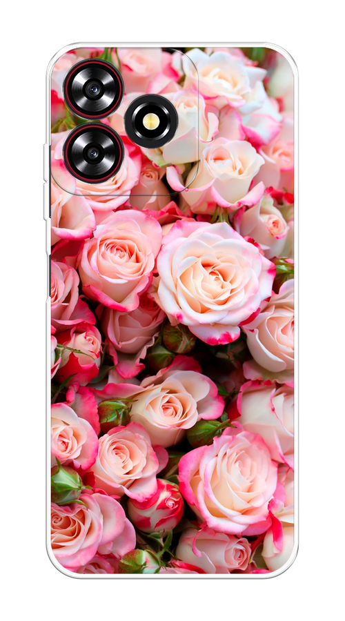 

Чехол на ZTE Blade A73 4G "Много роз", Розовый, 136450-1