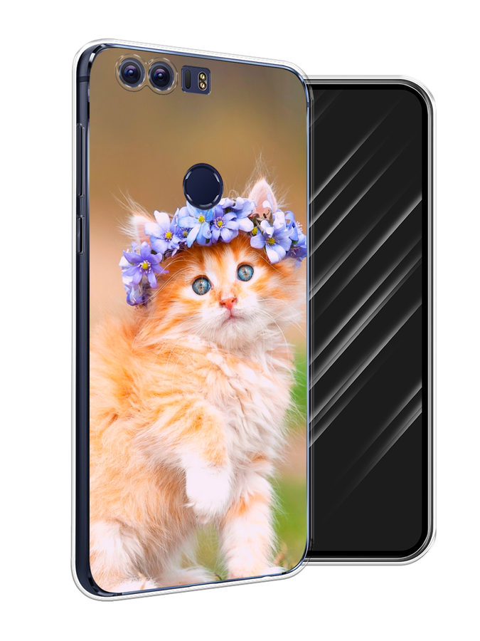 

Чехол Awog на Honor 8 "Рыжий кот в венке", Разноцветный, 60950-1