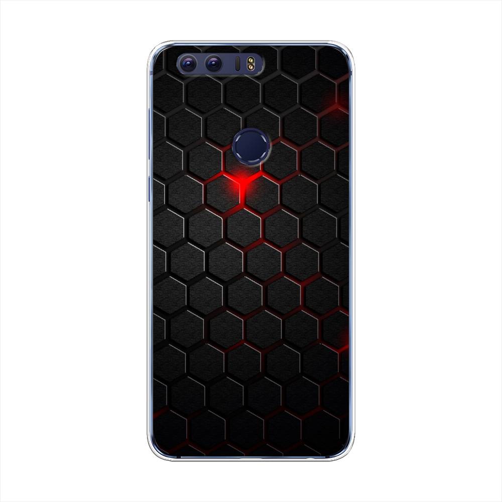 фото Чехол awog "фон соты красные" для honor 8