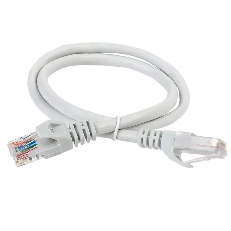 Патч-корд IEK RJ-45 - RJ-45 вилка-вилка 5м PC01-C6U-5M серый 696₽