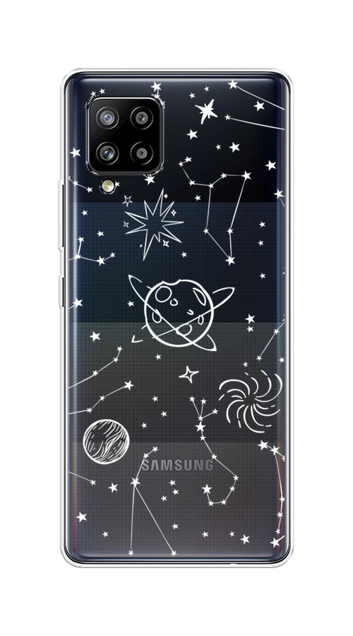 

Чехол на Samsung Galaxy A42 "Планеты в космосе", Белый, 2101750-2