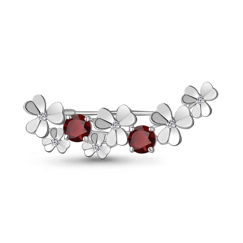 

Брошь из серебра с гранатом Aquamarine 7739003А_925_р, 7739003А_925_р