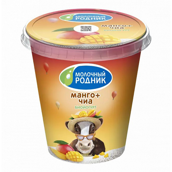 

Йогурт Молочный родник манго-чиа 2,5% 300 г