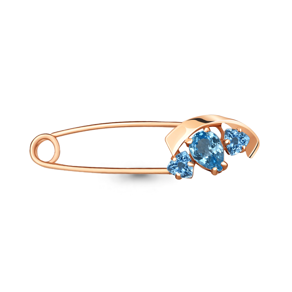 

Брошь из красного золота с топазом Aquamarine 7736005_585_кз, 7736005_585_кз