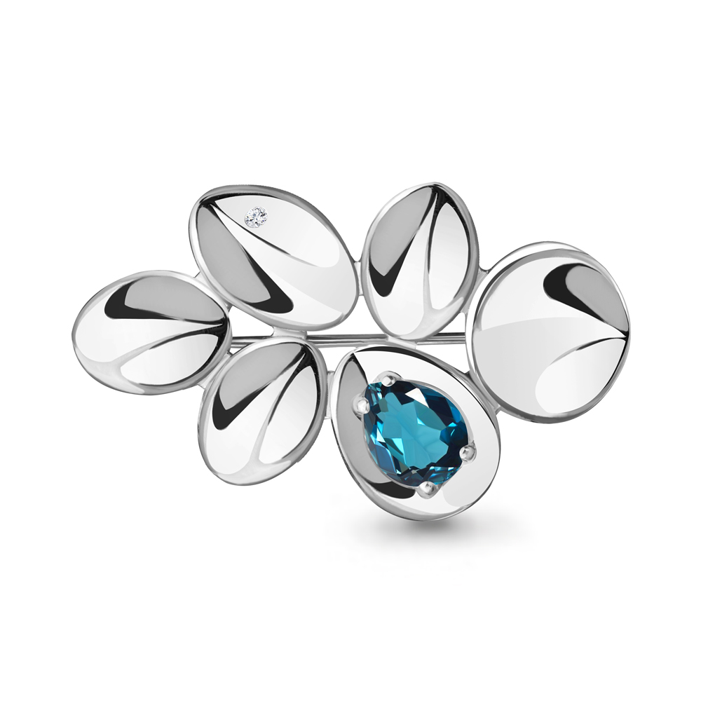 

Брошь из серебра с топазом Aquamarine 7734608А_925_р, 7734608А_925_р