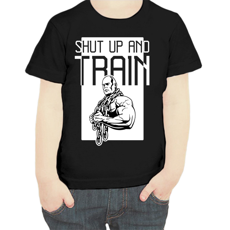 

Футболка мальчику черная 30 р-р shut up and train 2, Черный, fdm_shut_up_and_train