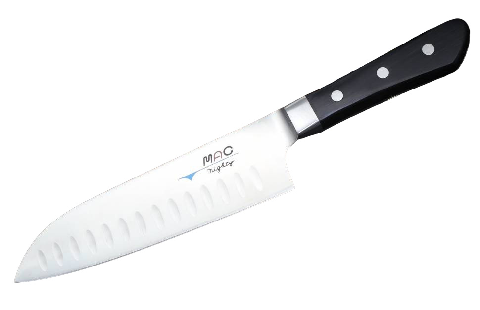 Кухонный нож MAC Professional Santoku с проточкой  170 мм