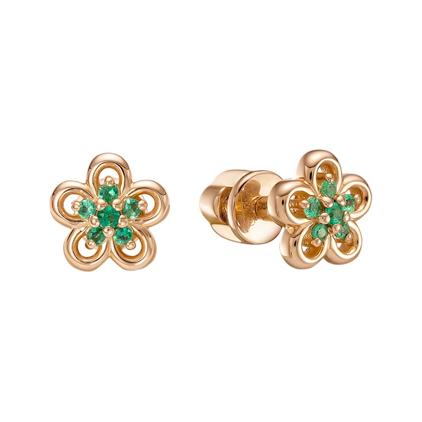

Серьги из красного золота с изумрудом Vesna jewelry 42261-150-11-00, 42261-150-11-00