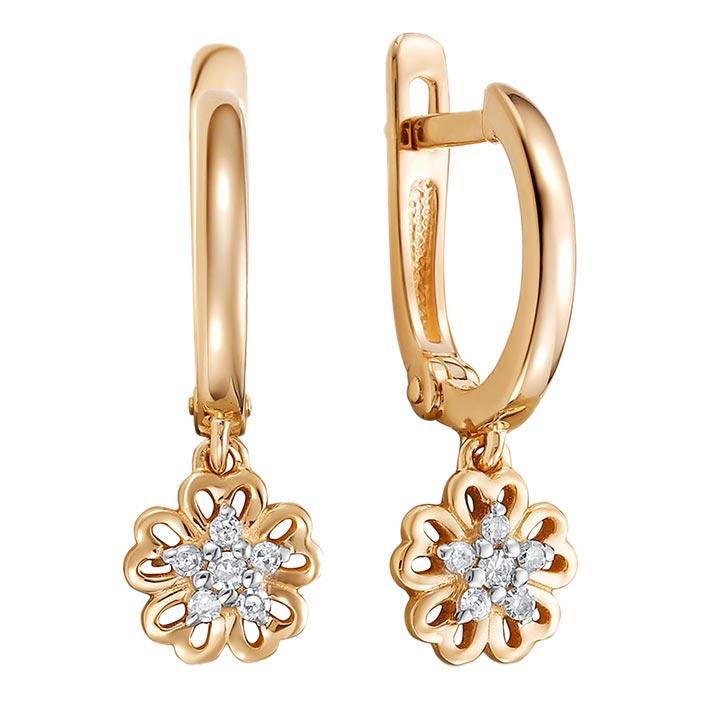 

Серьги из красного золота с бриллиантом Vesna jewelry 22253-151-01-00, 22253-151-01-00